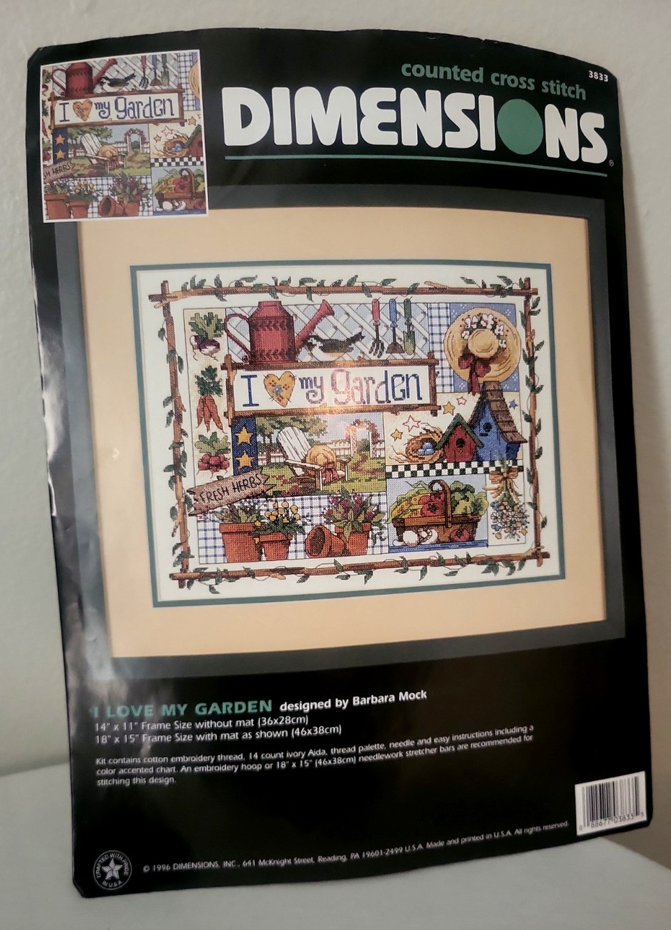 Vintage Dimensions 1996 Cross Stitch Kit ~ "I Love My Garden"